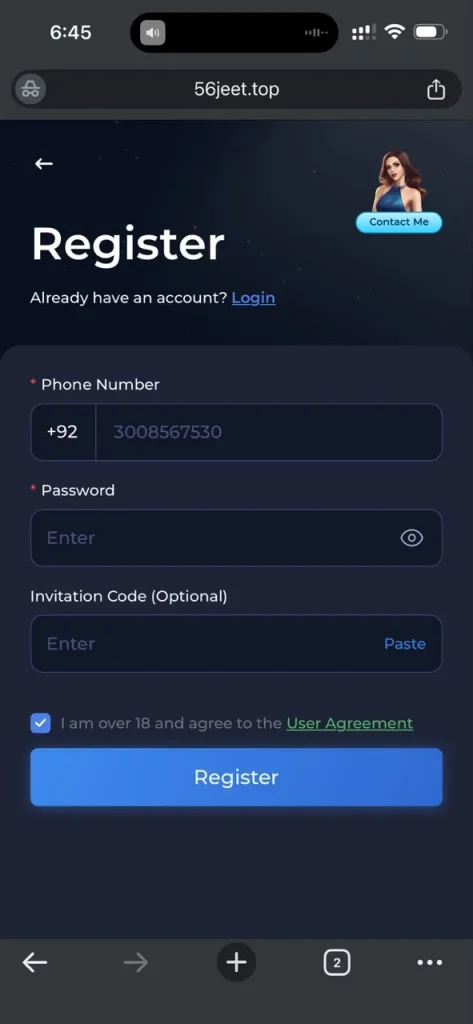 56jeet register